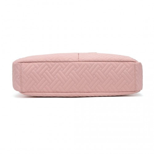 Kono Water-Repellent Elegant Quilted Laptop Bag - Pink