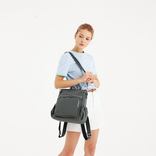 Kono Multi Way Anti-Theft Waterproof Backpack Shoulder Bag - Grey