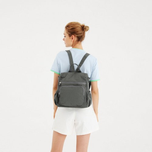 Kono Multi Way Anti-Theft Waterproof Backpack Shoulder Bag - Grey