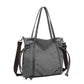 Kono Large Capacity Canvas & Leather Fusion Shoulder Tote Bag - Grey