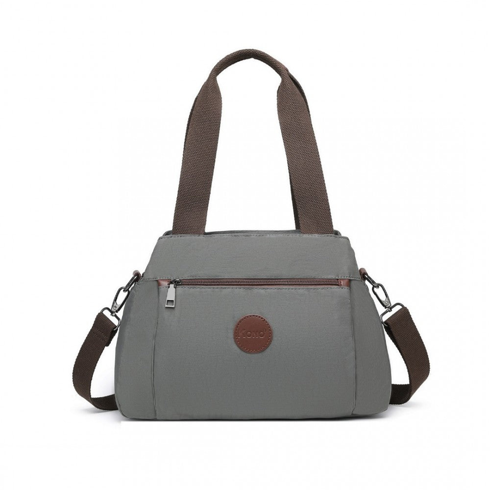 Kono Waterproof Multi-Functional Handbag Cross Body Bag - Grey