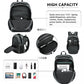 Kono Functional Travel Backpack With USB Charging Port - Grey