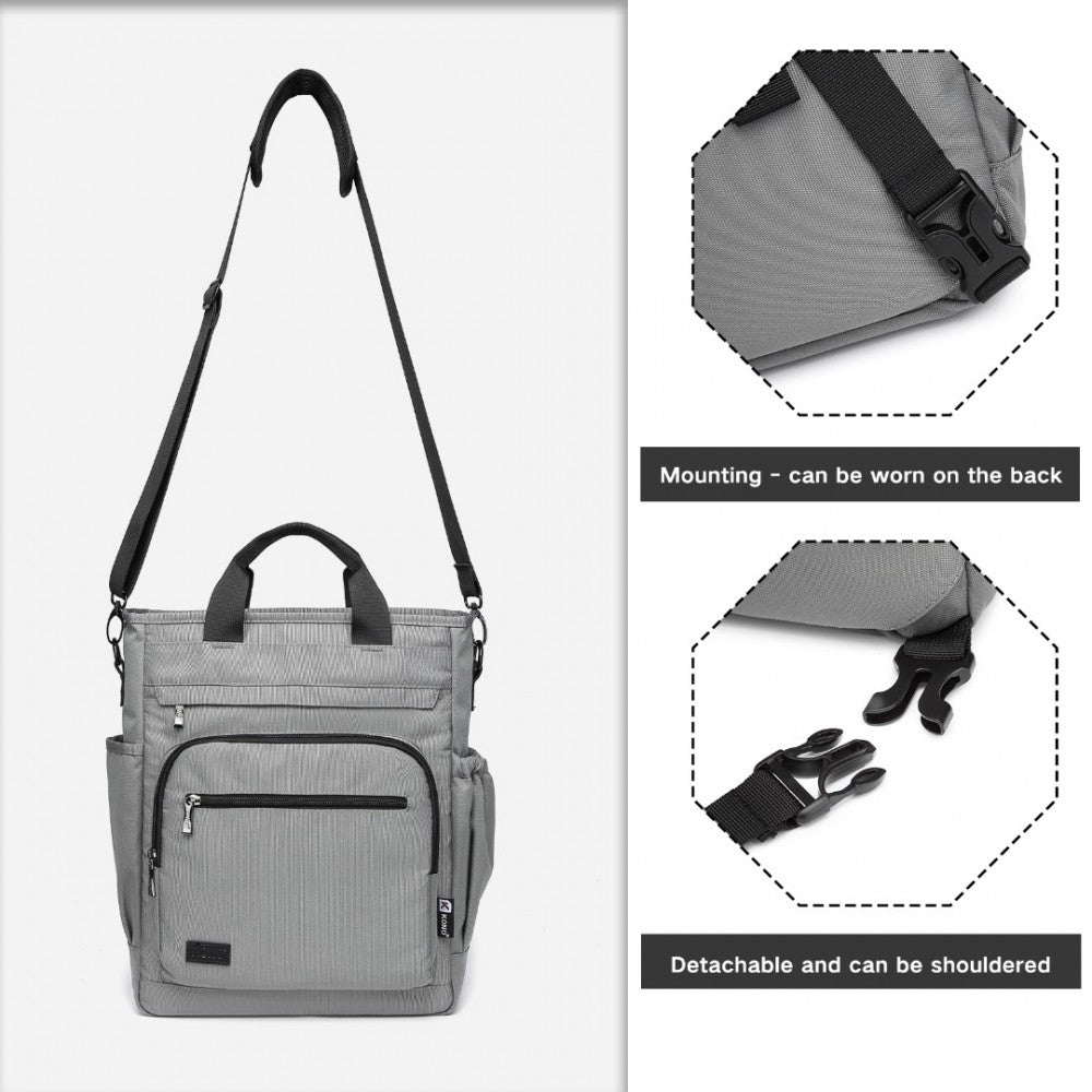 Kono Durable Waterproof Multi Men’s Backpack Shoulder Bag - Black