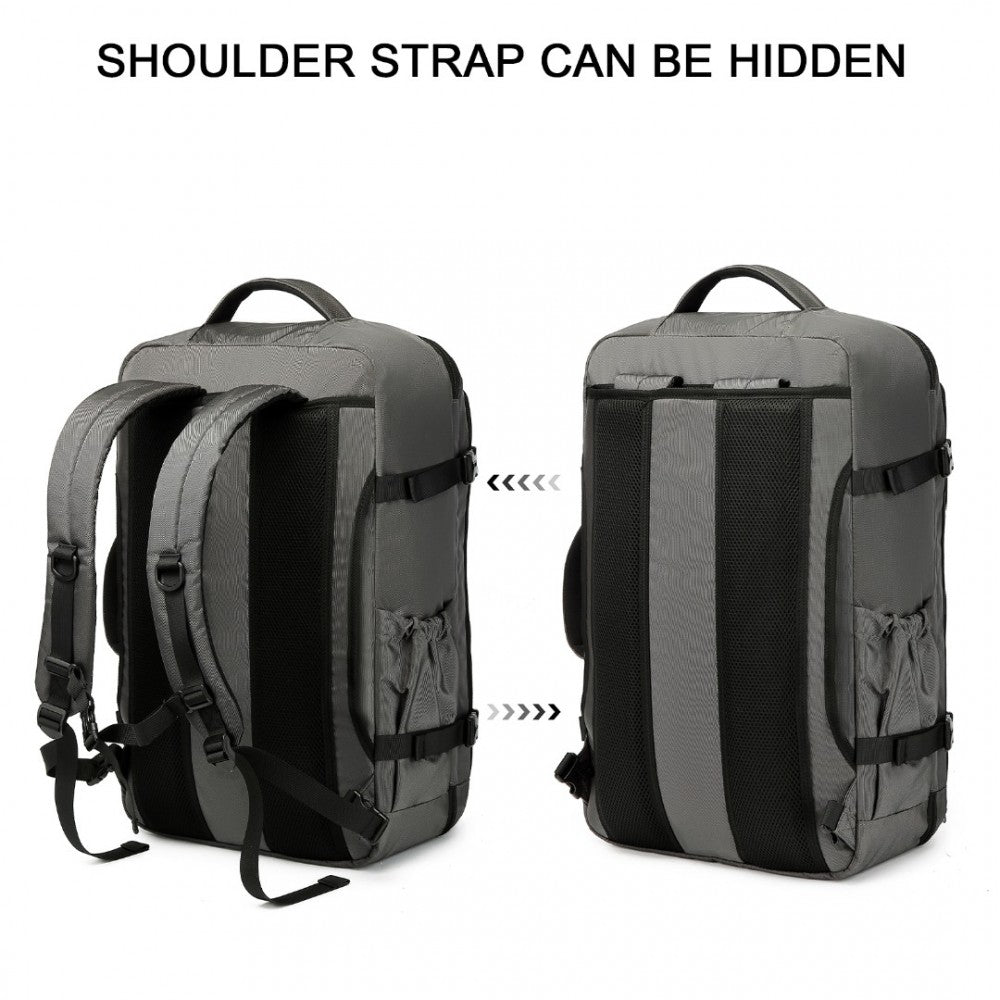Kono Multifunctional Portable 39L Travel Backpack Cabin Luggage Bag - Grey