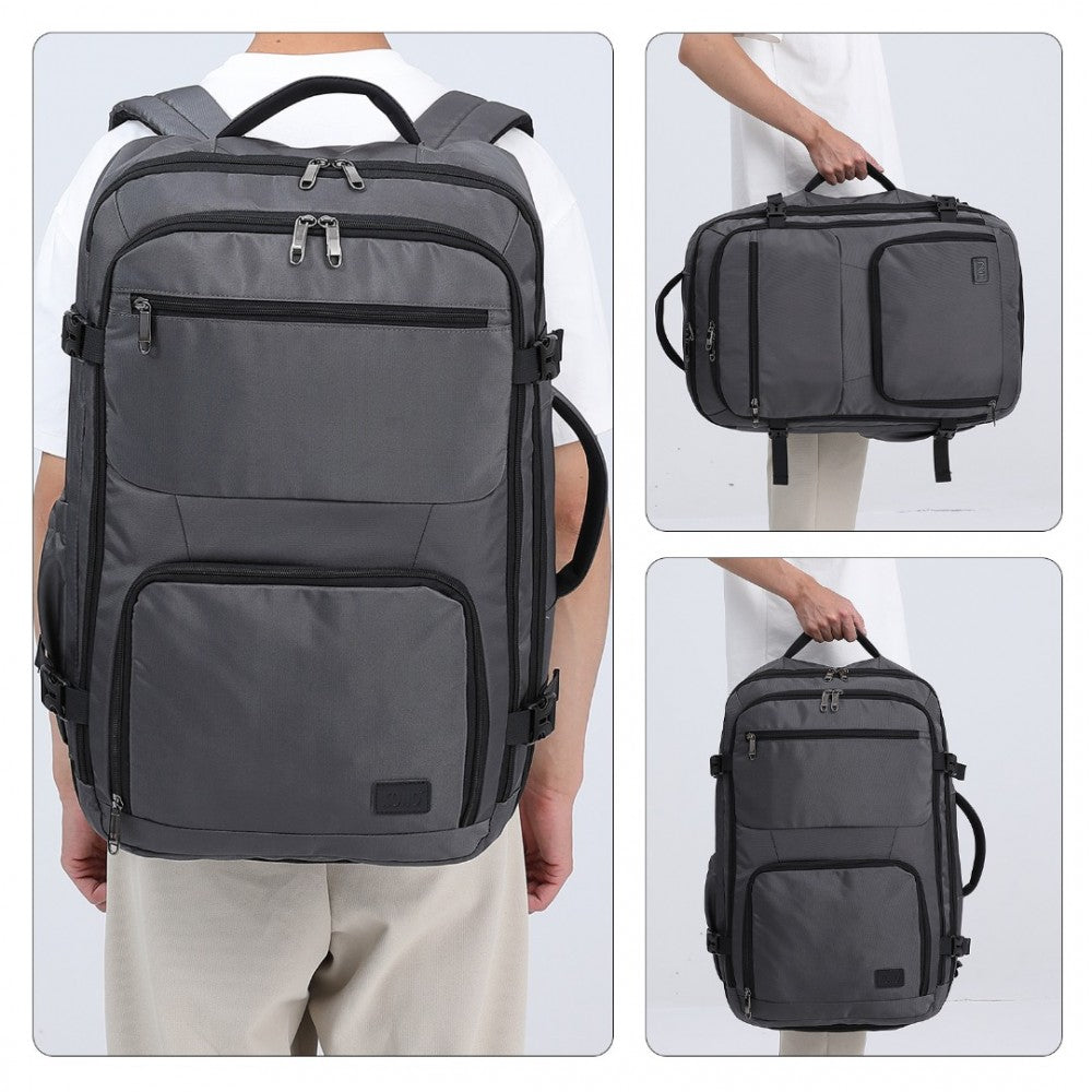 Kono Multifunctional Portable 39L Travel Backpack Cabin Luggage Bag - Grey