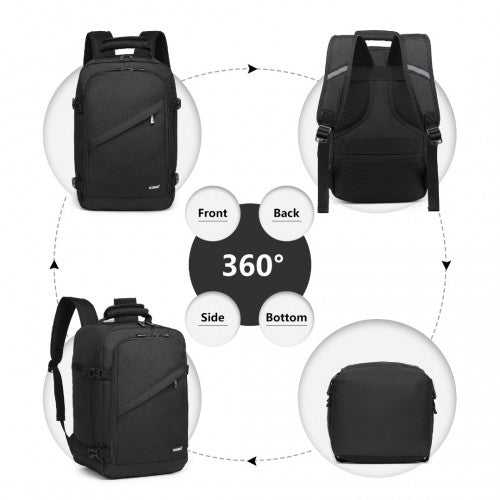 Kono Lightweight 20L Cabin Bag Travel Business Backpack - Black