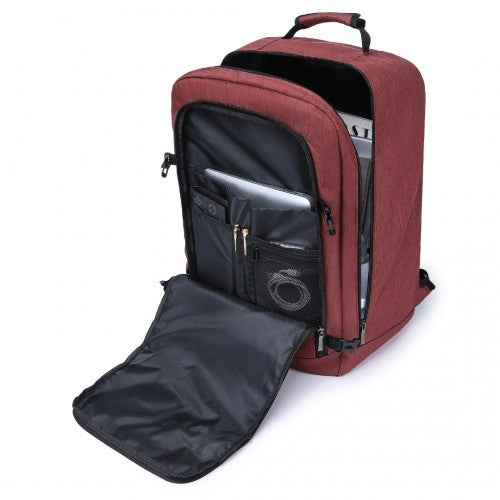 Kono Lightweight Cabin Bag Travel Business Backpack - Burgundy