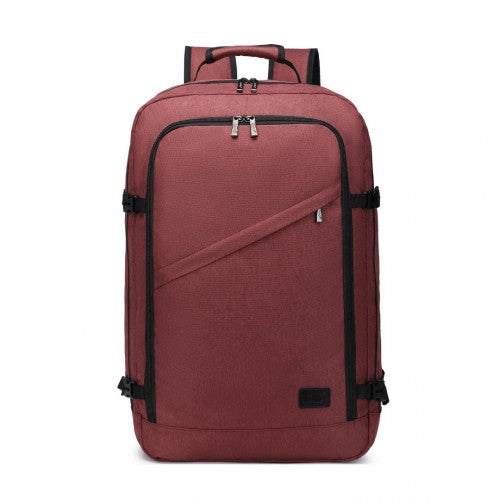 Kono Lightweight Cabin Bag Travel Business Backpack - Burgundy