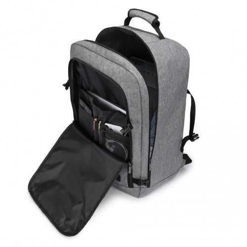 Kono Lightweight Cabin Bag Travel Business Backpack - Grey