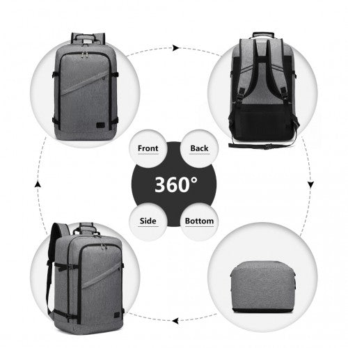 Kono Lightweight Cabin Bag Travel Business Backpack - Grey