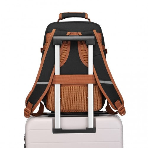 Kono Lightweight Cabin Bag Travel Business Backpack - Black And Brown