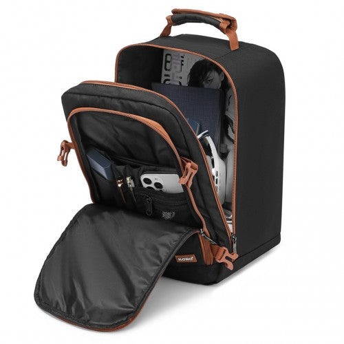 Kono Lightweight Cabin Bag Travel Business Backpack - Black And Brown