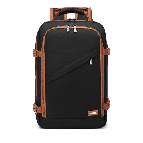 Kono Lightweight Cabin Bag Travel Business Backpack - Black And Brown