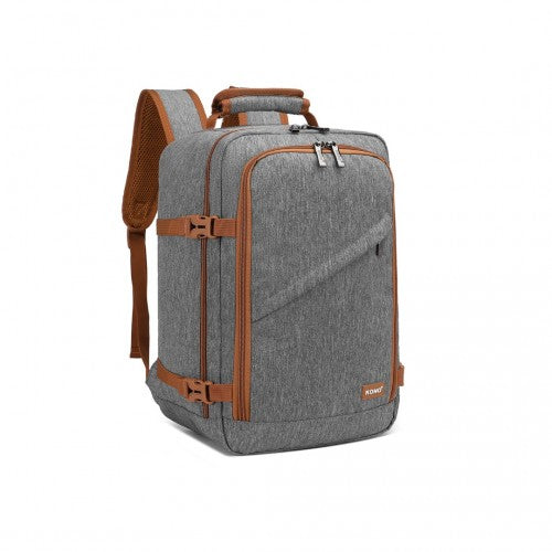 Kono Lightweight Cabin Bag Travel Business Backpack - Grey And Brown