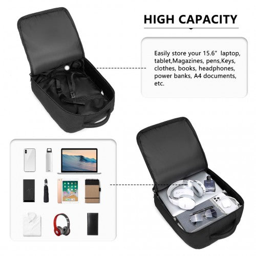 Kono Multi-Level High-Capacity Cabin Bag Travel 30L Backpack - Black