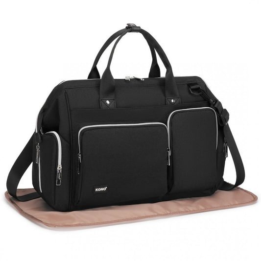 Kono Multi-Compartment Maternity Bag - Black