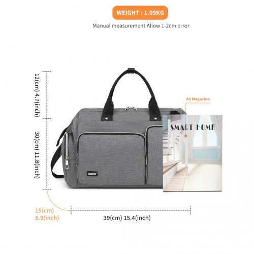Kono Multi-Compartment Maternity Bag - Grey
