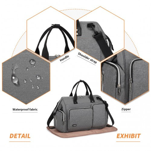 Kono Multi-Compartment Maternity Bag - Grey