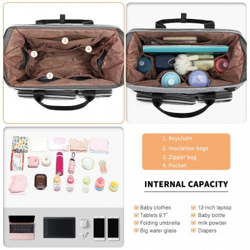 Kono Multi-Compartment Maternity Bag - Grey