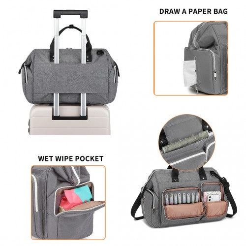 Kono Multi-Compartment Maternity Bag - Grey