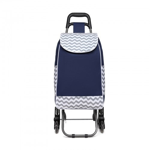 Kono 6 Wheel Push Shopping Trolley - Navy