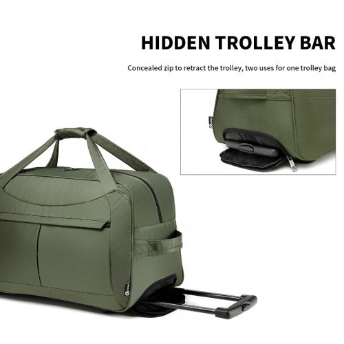 Kono Foldable Large Capacity Trolley Travel Bag - Green