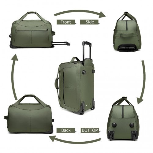 Kono Foldable Large Capacity Trolley Travel Bag - Green