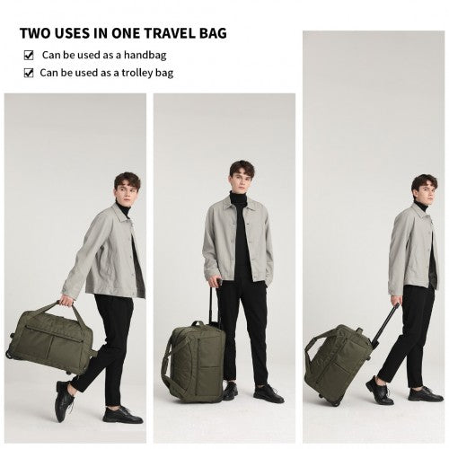 Kono Foldable Large Capacity Trolley Travel Bag - Green