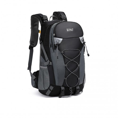 Kono Multi Functional Outdoor Hiking Backpack With Rain Cover - Black