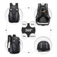 Kono Multi Functional Outdoor Hiking Backpack With Rain Cover - Black
