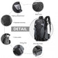 Kono Multi Functional Outdoor Hiking Backpack With Rain Cover - Black