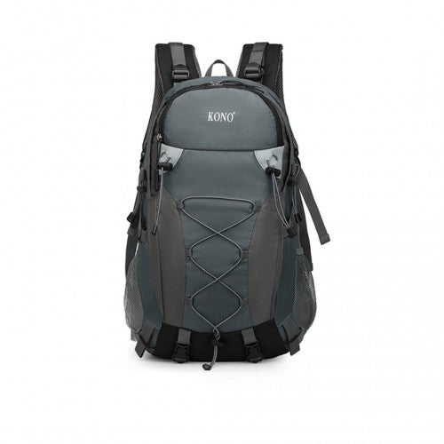 Kono Multi Functional Outdoor Hiking Backpack With Rain Cover - Grey