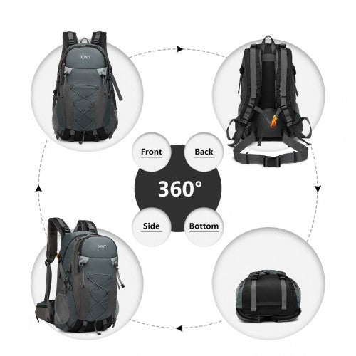 Kono Multi Functional Outdoor Hiking Backpack With Rain Cover - Grey