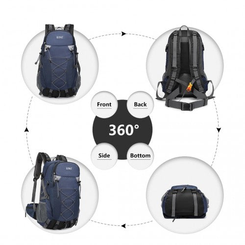 Kono Multi Functional Outdoor Hiking Backpack With Rain Cover - Navy