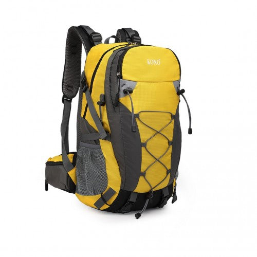 Kono Multi Functional Outdoor Hiking Backpack With Rain Cover - Yellow