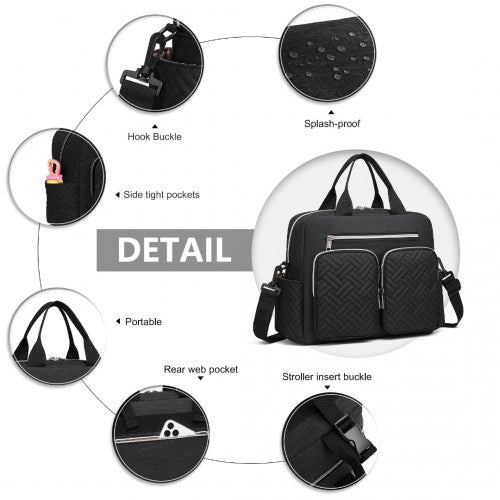 Kono Durable And Functional Changing Tote Bag - Black