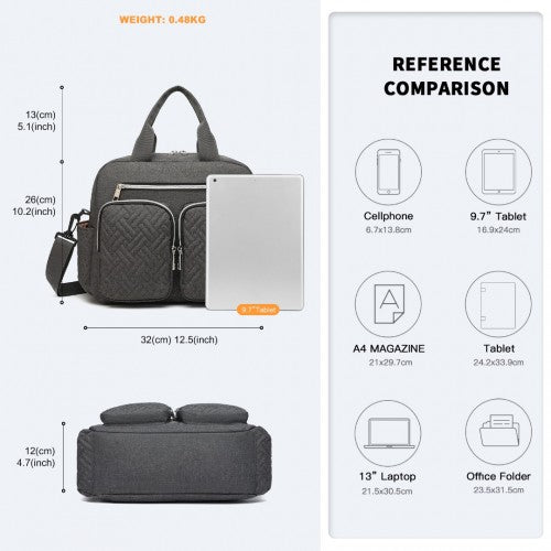 Kono Durable And Functional Changing Tote Bag - Dark Grey