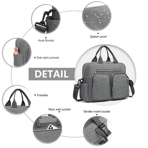 Kono Durable And Functional Changing Tote Bag - Grey