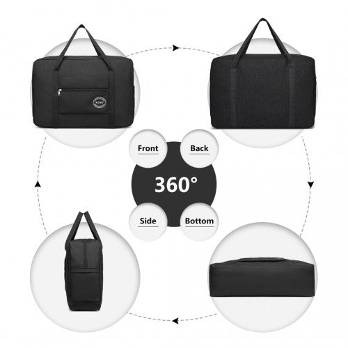 Kono Foldable Waterproof Storage Travel Handbag - Black