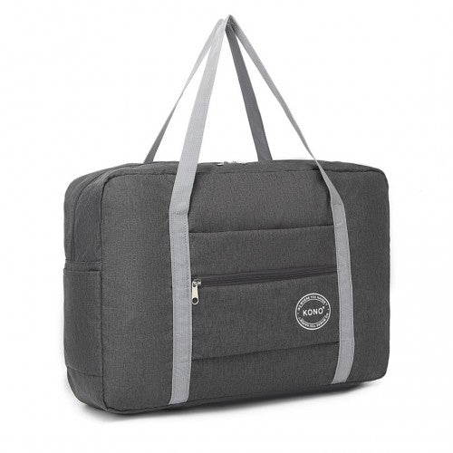 Kono Foldable Waterproof Storage Travel Handbag - Dark Grey