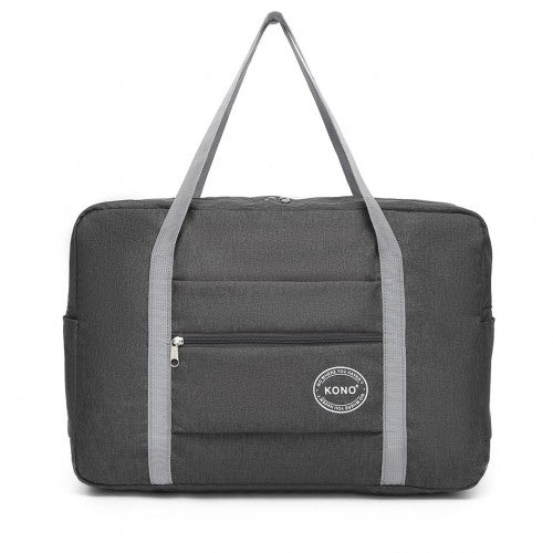 Kono Foldable Waterproof Storage Travel Handbag - Dark Grey