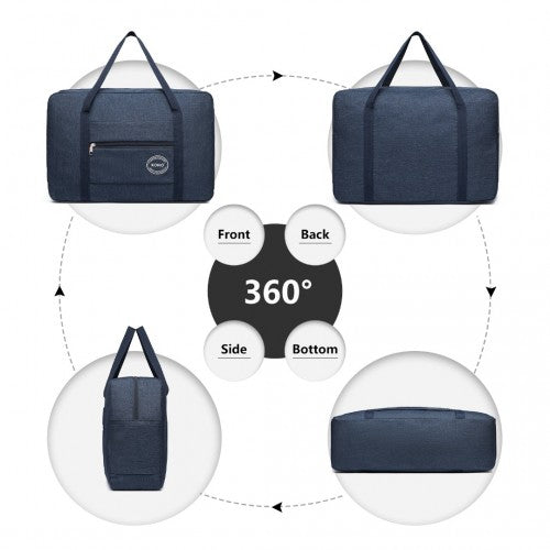 Kono Foldable Waterproof Storage Travel Handbag - Navy