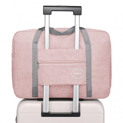 Kono Foldable Waterproof Storage Travel Handbag - Pink