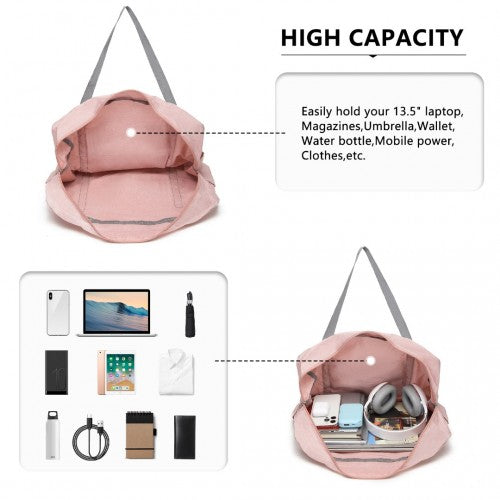 Kono Foldable Waterproof Storage Travel Handbag - Pink