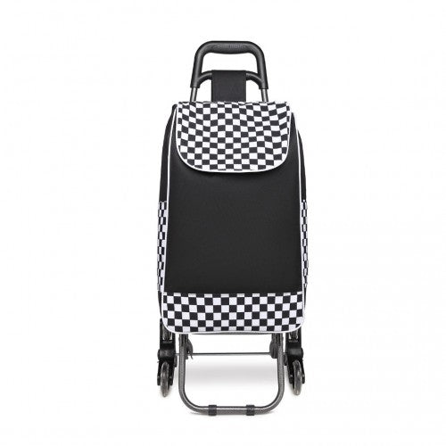 EQ2259 - Kono 6 Wheel Push Shopping Trolley - Black