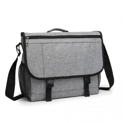 Kono High Security Messenger Bag Satchel Shoulder Bag - Grey