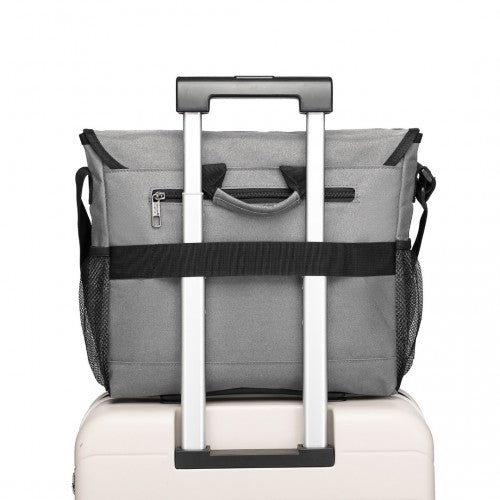 Kono High Security Messenger Bag Satchel Shoulder Bag - Grey
