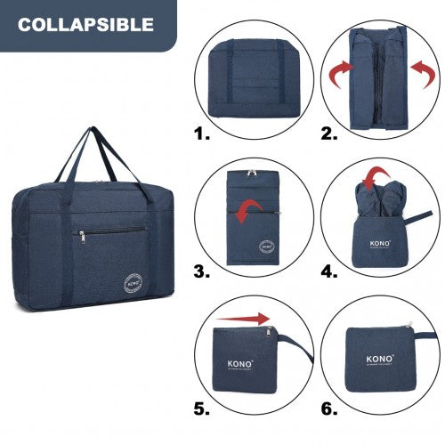 Kono Foldable Waterproof Storage Cabin Travel Handbag - Navy