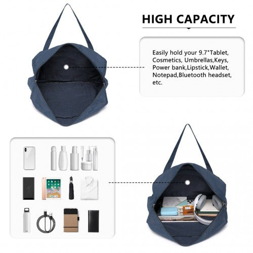 Kono Foldable Waterproof Storage Cabin Travel Handbag - Navy