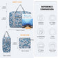 Kono Foldable Waterproof Storage Cabin Travel Handbag Flower Print - Blue